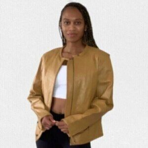 Springwell Vintage Leather Bomber Biker Jacket